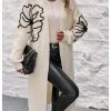 Women's Floral Pattern Cardigan Sweater Open Front Long Sleeve Loose Casual Outwear