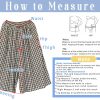 Women's Cotton Linen Pants Elastic Waist Plaid Gingham Wide Leg Capri Palazzo Pants