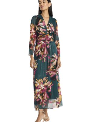 Women's Floral Maxi Wrap Long Sleeve V-Neck-Elegant Wedding Guest Dress