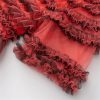 Women Runway Designer Short Sleeve Wood Fungus Ruffled Edge Layered Elegant Cake Bohemian Dress
