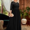 Women's Formal Floral Lace Plus Size Wedding Maxi Dress