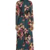 Women's Floral Maxi Wrap Long Sleeve V-Neck-Elegant Wedding Guest Dress