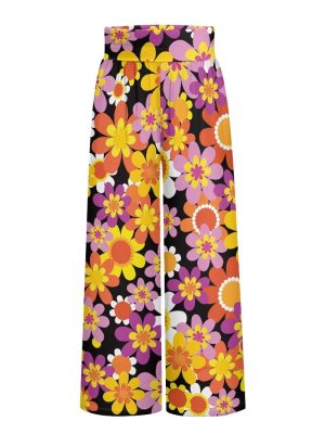 Womens Wide Leg Pants Novelty Yoga Pants with Pockets High Waist Lounge Sweatpants for Workout Trendy Pajama Pants