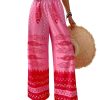 Women's Floral Wide Leg Pants Beach Vacation High Waist Boho Palazzo Trousers