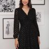 Women's V-Neck Ruched Waist Tiered Skirt Dress
