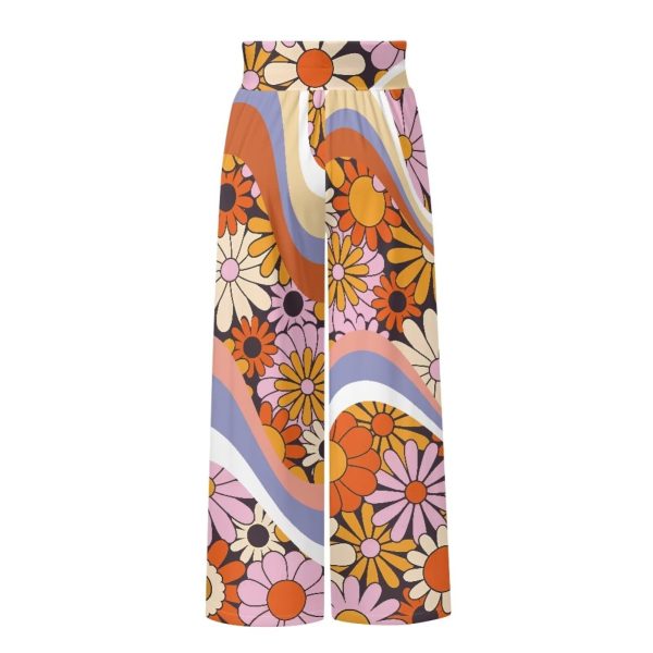 Wide Leg Pants for Women Summer 2024 Palazzo Tropical Floral Casual High Waist Trousers with Pockets S-3XL