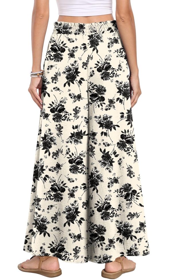 Palazzo Pants for Women Dressy Casual Wide Leg Slacks Elastic Waist with Pockets
