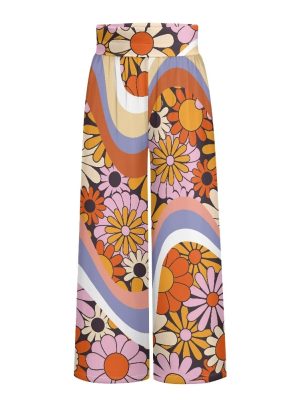 Wide Leg Pants for Women Summer 2024 Palazzo Tropical Floral Casual High Waist Trousers with Pockets S-3XL