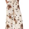 Women's Wide Leg Palazzo Pants Chiffon Flowy Loose Party Wedding Dressy Casual Trousers