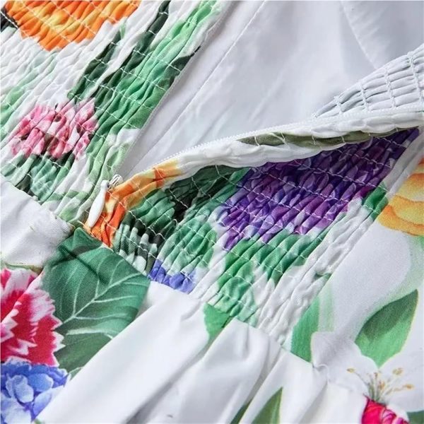 Floral Print Beach Spaghetti Strap Corset Summer Maxi DressWomen Backless Sundress Slim Fit Elegant Casual Skirt Dress