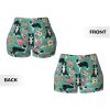 Border Collie Florals Print Women's Workout Shorts Elastic Athletic Gym Shorts Summer Seamless High-Waisted Yoga
