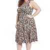 Women's Sleeveless Inset Waist Midi Fit and Flare Dress