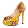 Women's Peep Toe Pumps Platform High Heel Shoes Stiletto Party Dress Pump
