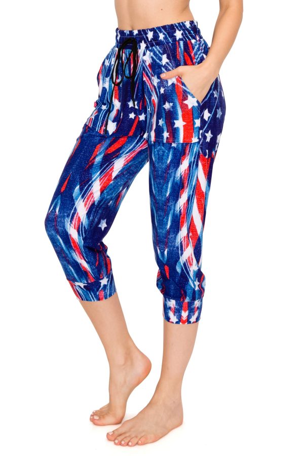 Women's Capri Jogger Sweatpants - Premium Soft Stretch Lightweight Pants with Pork Chop Pockets