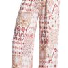 Women Wide Leg Pants Casual High Waist Floral Flowing Drawstring Trendy Lounge Boho Beach Pant Trouser