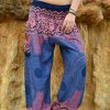 Women Harem Pant Boho Genie Aladdin Smocked Waist Yoga Trousers