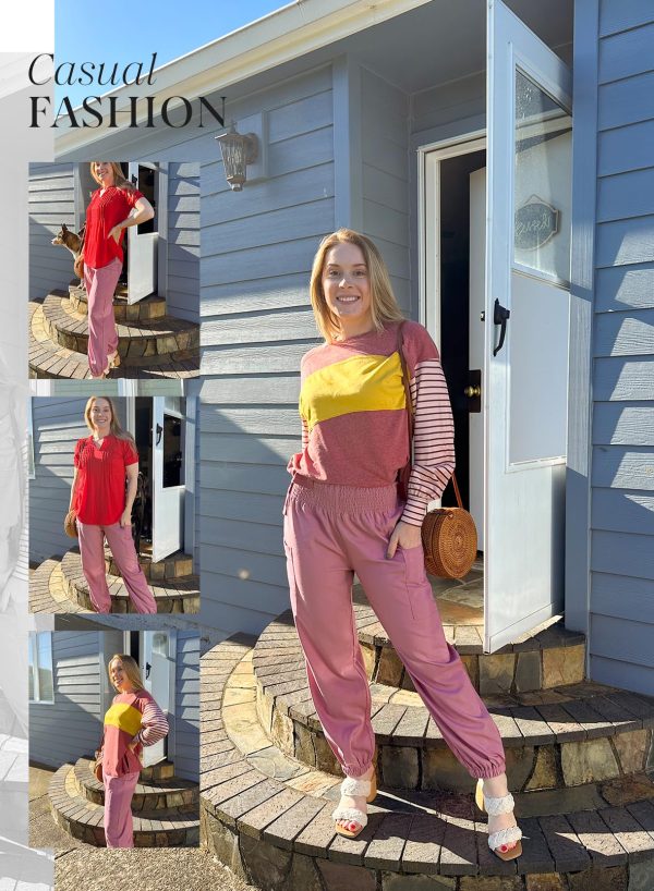 Womens Summer Boho Business Casual Smocked 2025 High Waisted Cargo Summer Long Elephant Pants with Pockets