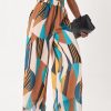 Women's Floral Boho Palazzo Pants Casual Dress Flowy Wide Leg Pant Chiffon Beach Vacation Trouser