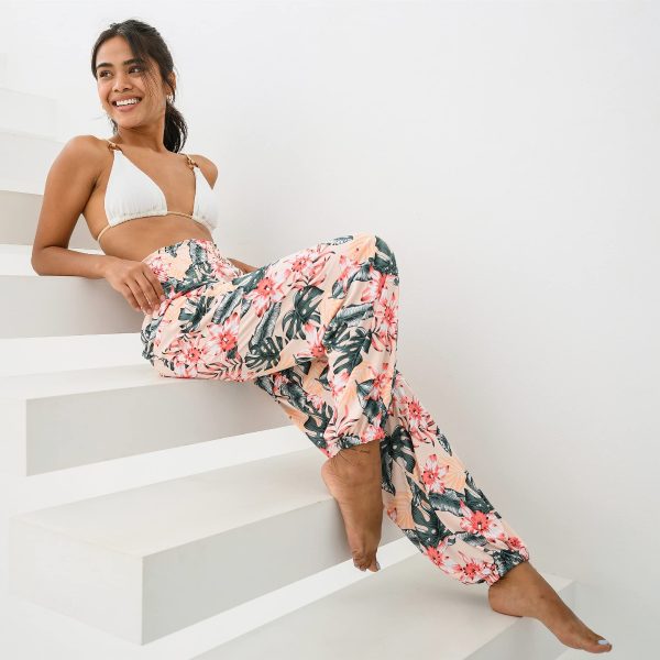 Women's Harem Pants High Waist Hippie Boho Yoga Palazzo Casual with Pockets