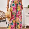 Women's Hawaiian Tropical Beach Palazzo Pants Flowy Boho Summer Wide Leg Trousers