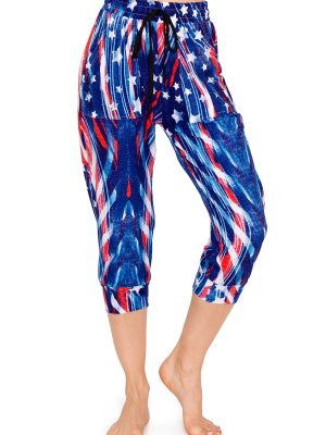 Women's Capri Jogger Sweatpants - Premium Soft Stretch Lightweight Pants with Pork Chop Pockets