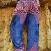 Women Harem Pant Boho Genie Aladdin Smocked Waist Yoga Trousers
