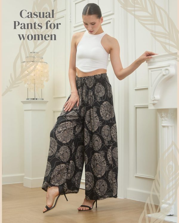 Palazzo Pants for Women with Pockets| Wide Leg high Waisted Flowy Pants for Women | Summer, Cruise, Vacation
