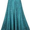 Women's 2025 Summer A Line Flared Floral Embroidered Panel Flowy High Waisted Maxi Skirt