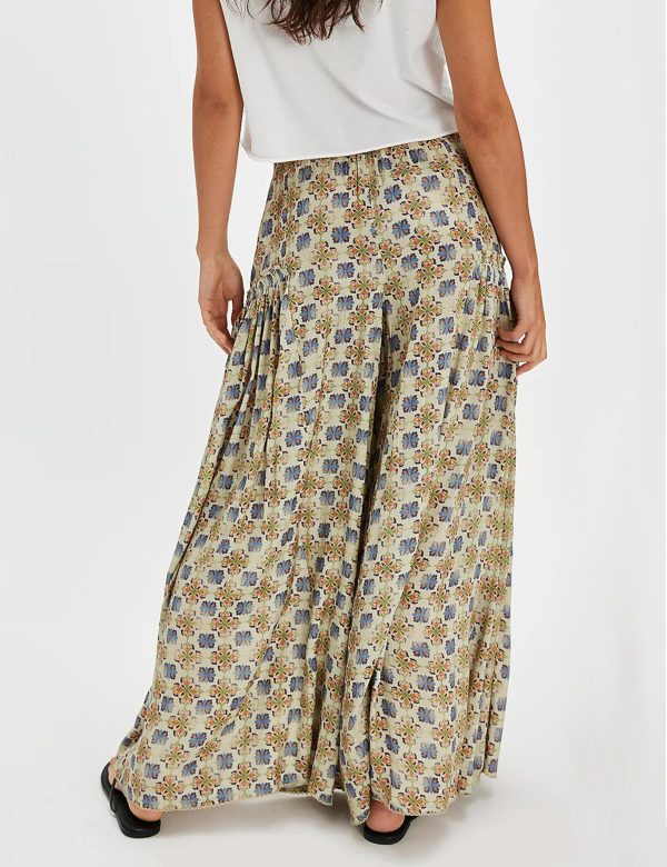 Womens Wide Leg Pants Flowy High Elastic Waist Loose Printed Beach Boho Yoga Casual Long Trousers