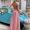 Women's Bridesmaid Dresses 2025 with Slit Spaghetti Straps Formal Party Gowns A Line Maxi Dress PU162