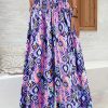 Women's Floral African Print Palazzo Pants Elastic High Waist Wide Leg Pants Flowy Yoga Loose Trousers
