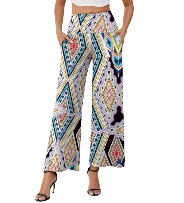 Women's Stretchy Wide Leg Palazzo Lounge Pants with Pockets Casual Comfy High Waist Palazzo Pants for Women Dressy