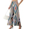 Women's Stretchy Wide Leg Palazzo Lounge Pants with Pockets Casual Comfy High Waist Palazzo Pants for Women Dressy