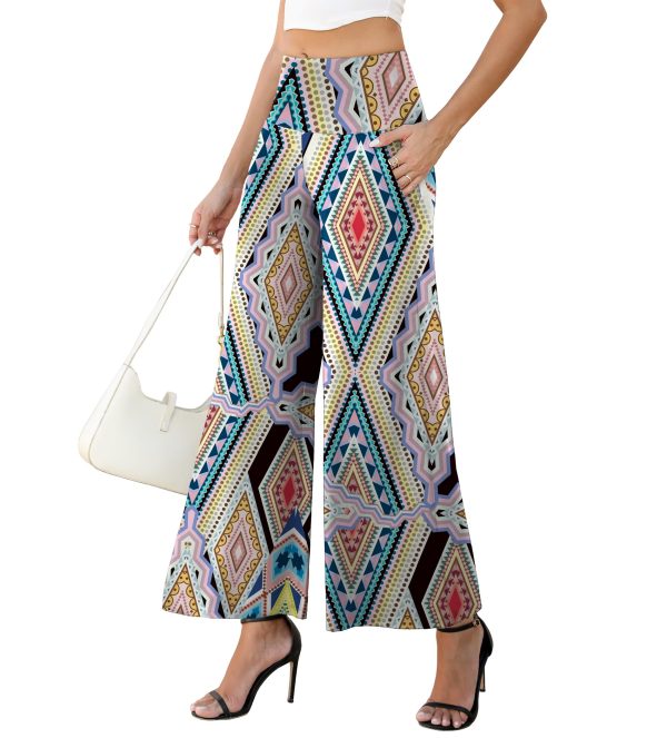 Women's Stretchy Wide Leg Palazzo Lounge Pants with Pockets Casual Comfy High Waist Palazzo Pants for Women Dressy