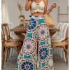 Women's Summer Wide Leg Floral Flowy Palazzo Pants High Waisted Beach Boho Trousers