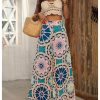Women's Summer Wide Leg Floral Flowy Palazzo Pants High Waisted Beach Boho Trousers