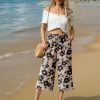 Womens Wide Leg High Waisted with Tie Belt Pockets Summer 2025 Vacation Pants