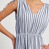 Bohemian V Neck Maxi Dress Sleeveless Summer Striped Slim Fit Elegant French Style Office Long Dress