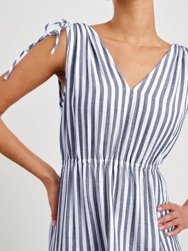 Bohemian V Neck Maxi Dress Sleeveless Summer Striped Slim Fit Elegant French Style Office Long Dress