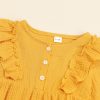 Kid Toddler Girl Clothes Bowknot Ruffle Sleeve Top Floral Allover Pants 3-9 Years Fall Outfit Set