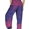 Women Harem Pant Boho Genie Aladdin Smocked Waist Yoga Trousers