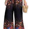 Palazzo Pants for Women - Boho Flare Leg Wide Summer Pant Women - Harem Waist Flowy Bottoms with Pockets
