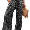 Womens Casual Loose Fit Palazzo Pants Elastic High Waist Lounge Long Pajama Wide Leg Trousers with Pocket