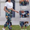 Women Capri Pants Lounge Drawstring High Elastic Waist Wide Leg Quick Dry Pants Cinch Bottom Trousers
