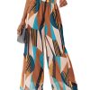 Women's Floral Boho Palazzo Pants Casual Dress Flowy Wide Leg Pant Chiffon Beach Vacation Trouser