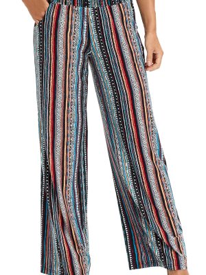 Women's Casual Wide Leg Floral Print Palazzo Lounge Pant Stretchy Boho Pants