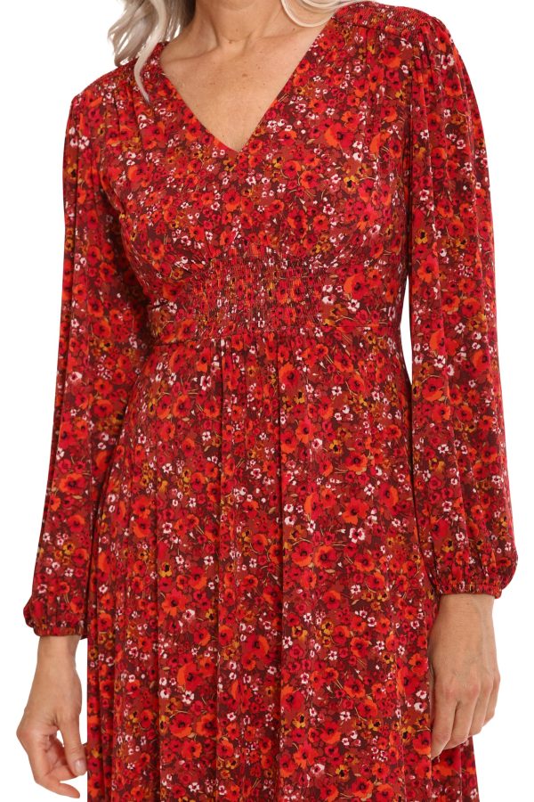 Women's Smocked Empire Waist Fit and Flare Dress