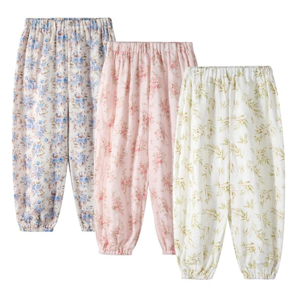 Toddler Boy Girl Pants 3 Pack Casual Long Jogger Pants Little Kids Basic Elastic Waist Harem Trousers