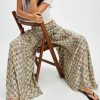 Womens Wide Leg Pants Flowy High Elastic Waist Loose Printed Beach Boho Yoga Casual Long Trousers