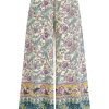 Women Wide Leg Pants Casual High Waist Floral Palazzo Pants for Women Flowy Trendy Lounge Boho Beach Trousers Pockets